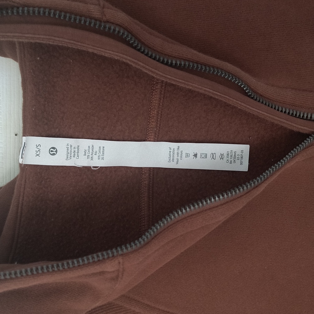 Lululemon Scuba Oversized Half-Zip Hoodie Roasted Brown XS/S - Picture 4 of 5